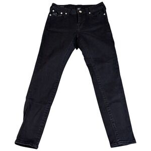 True Religion Jennie Curvy Skinny Jeans Womens 32 Black Denim Stretch Mid Rise